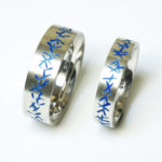 2 Ringe "blau opak X" : Silber, Emaille, Weiten 61 und 57 --- je 160,- €