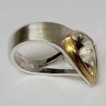 Ring: Silber, Gold, Bergkristall , Weite ca. 53--- 380,- €