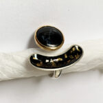 Ring; Silber, Gold, Pietersit, Emaille, Weite ca. 56 --- 284,- €